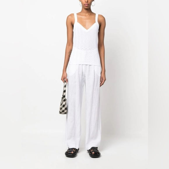 NWT Missoni White V Neck Chevron Tank Top Shirt IT40 New  ZigZag Rare Knit - Picture 6 of 14